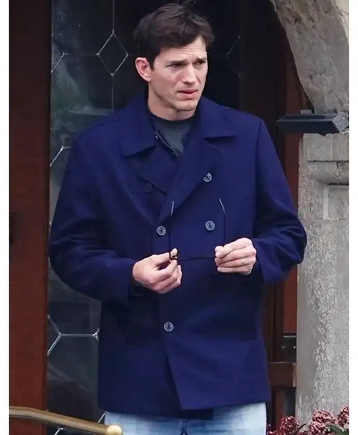 Ashton Kutcher The Beauty Blue Peacoat