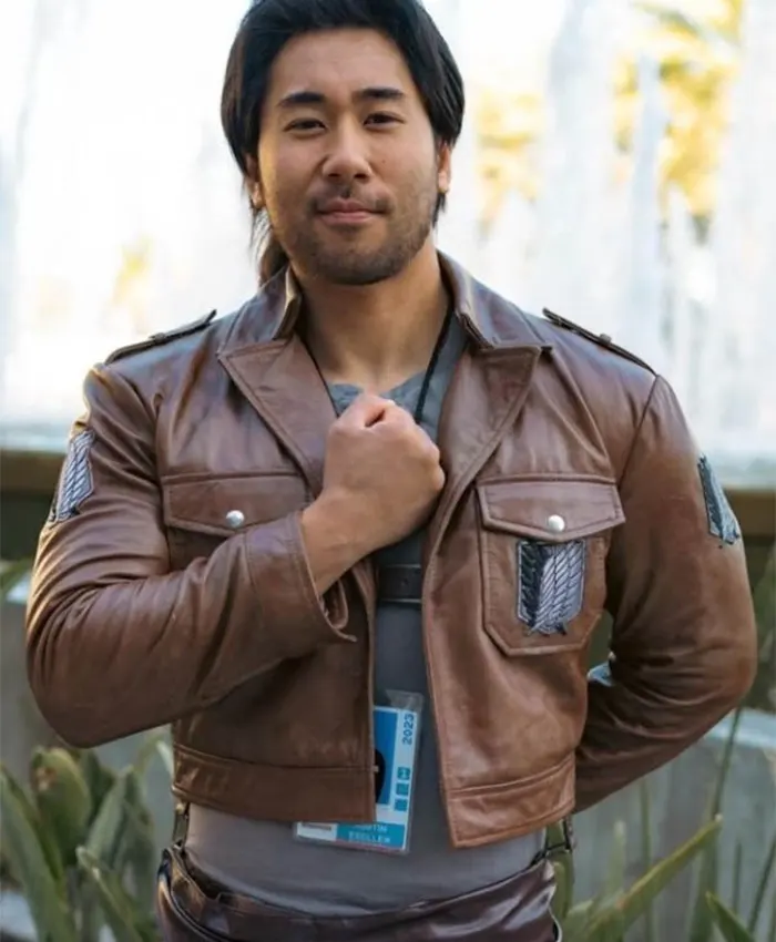 Attack on Titan Scouting Legion Brown Leather Jacket For Sale