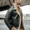 Aviator B3 RAF Flight Black Shearling Leather Bomber Jacket