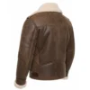 Aviator Brown Shearling Leather Jacket For Sale