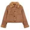Baked With Love Holiday Brown Shearling Jacket For Sale