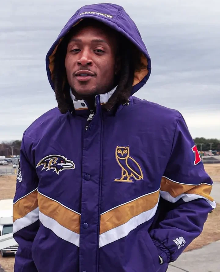 Baltimore Ravens DeAndre Hopkins Jacket- Closeup