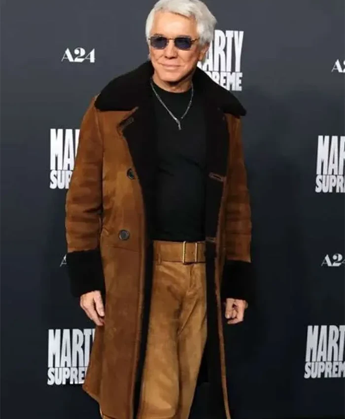 Baz Luhrmann Marty Supreme Premiere Brown Coat