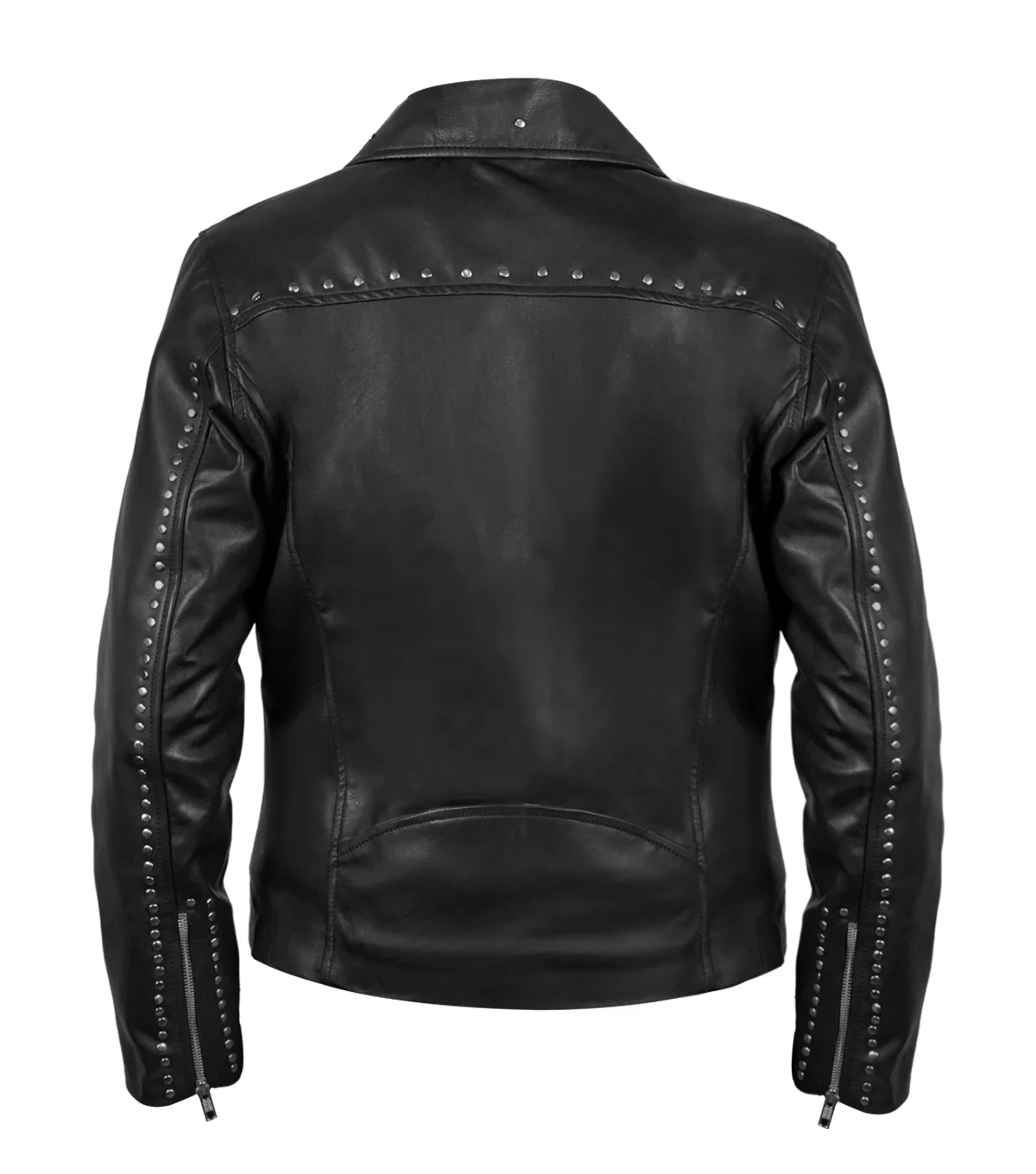 Bella Heathcote Tulsa King Tv Series S03 Cleo Montague Black Leather Jacket with Stud Embellishments