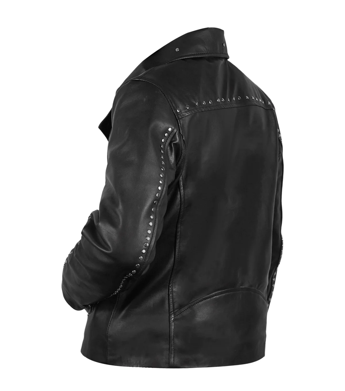 Bella Heathcote Tulsa King Tv Series S03 Cleo Montague Leather Jacket with Stud Embellishments