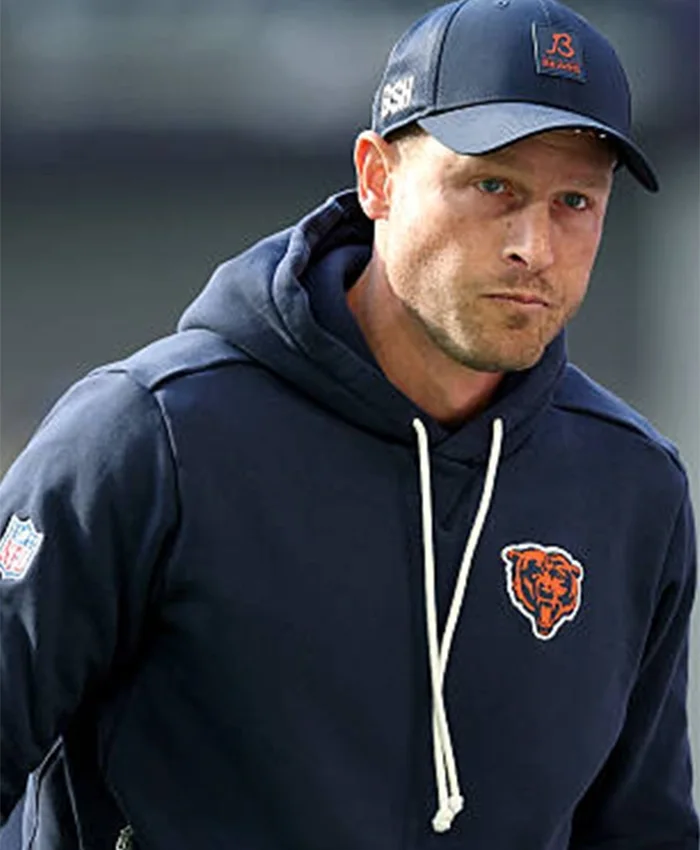 Ben Johnson Nike Chicago Bears Sideline Navy Hoodie For Sale
