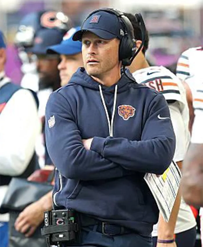 Ben Johnson Nike Chicago Bears Sideline Navy Hoodie