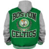 Boston Celtics New Era Kelly Green Throwback Prep Chenille Full-Snap Hooded Jacket