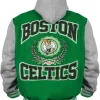 Boston Celtics New Era Kelly Green Throwback Prep Chenille Hooded Jacket