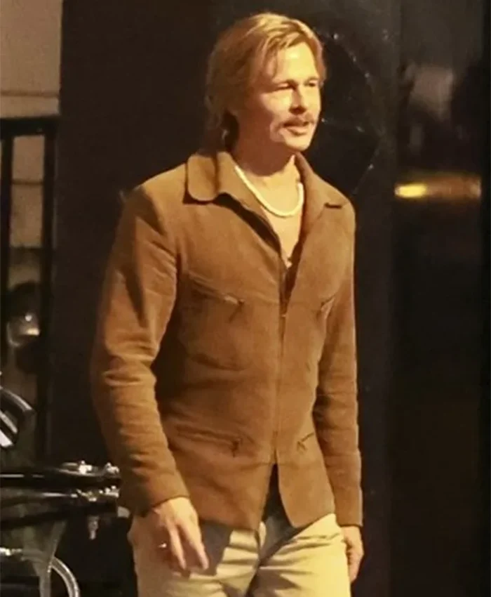 Brad Pitt The Adventures of Cliff Booth Brown Jacket