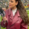Bridget Condon Maroon Leather Jacket For Sale