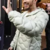 British car racer Lewis Hamilton Green Puffer Jacket