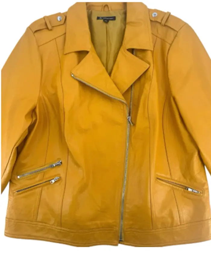 Carol Sturka Pluribus S01 Yellow Leather Jacket For Sale