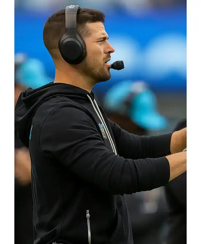 Carolina Panthers Coach Dave Canales Carolina Panthers Sideline Black Pullover Hoodie