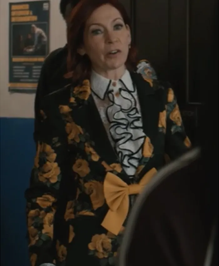 Carrie Preston Elsbeth S03 Floral Yellow Bow Blazer