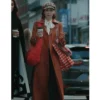 Carrie Preston Elsbeth S03 Orange Leather Coat