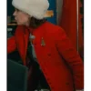 Carrie Preston Elsbeth S03 Red Button Down Coat