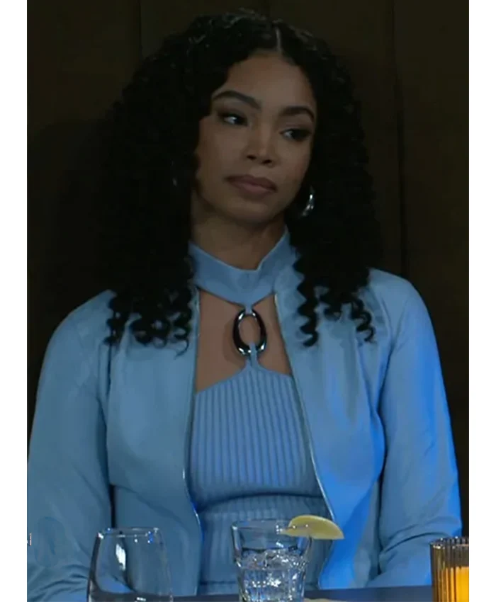 Chelsea Hamilton Beyond the Gates Blue Leather Jacket