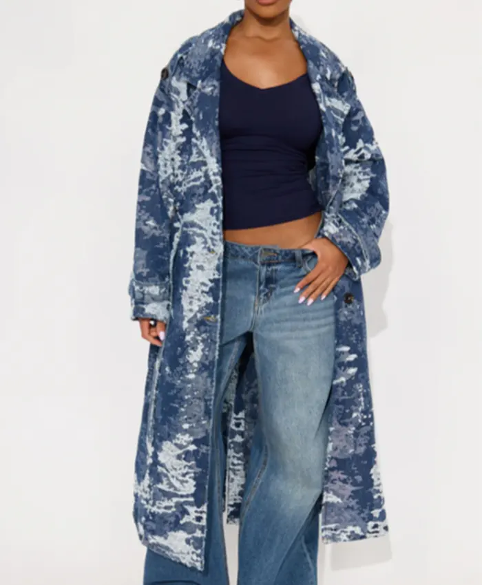 Chelsea Hamilton Beyond the Gates Denim Trench Coat For Sale