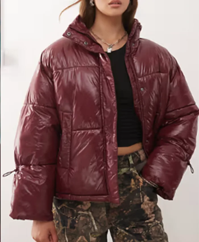 Cherry Daddy Issues S02 Burgundy Puffer Jacket For Sale