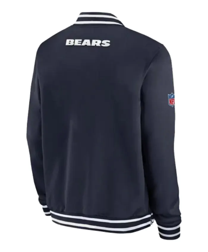 Chicago Bears Navy Blue Coach Bomber Jacket For Sale