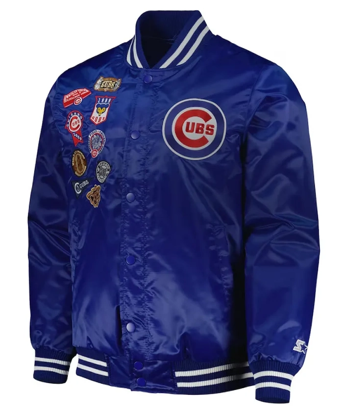 Chicago Cubs Patch Royal Blue Bomber Jacket