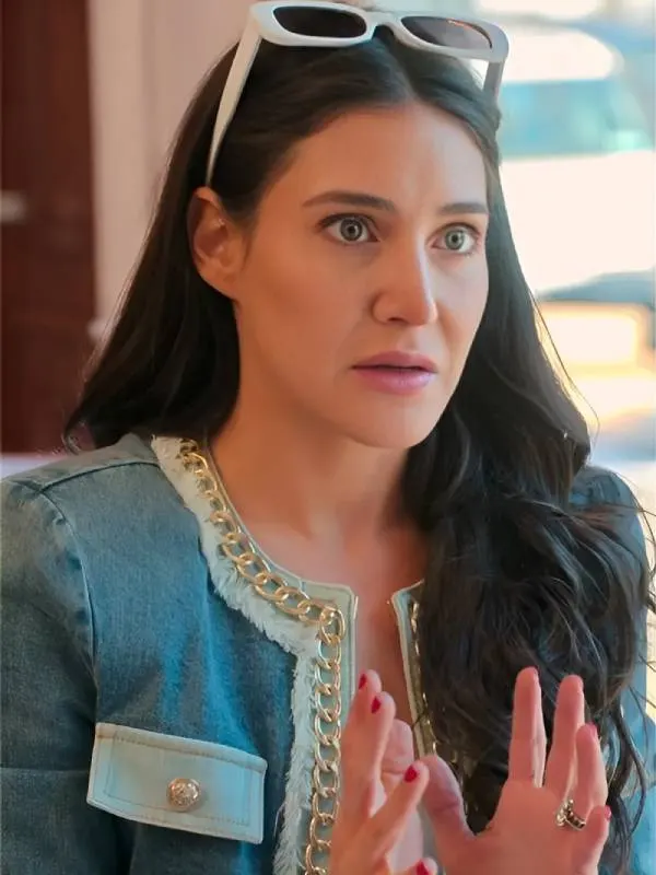 Chloe Caine Owning Manhattan S2 Embellished Denim Jacket