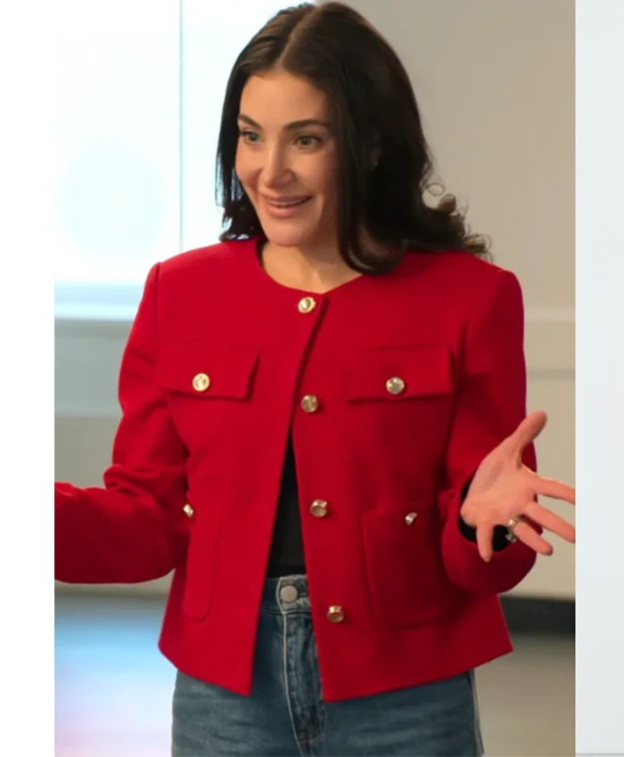 Chloe Tucker Owning Manhattan S02 Red Collarless Jacket