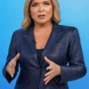 Christine Romans The Today Show Blue Leather Blazer For Sale