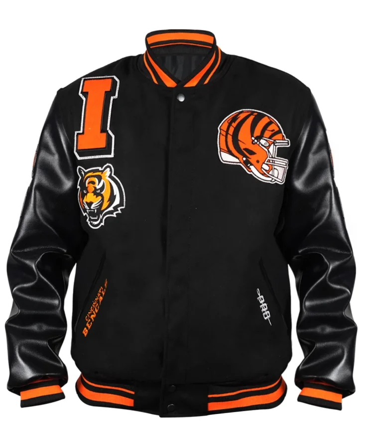Cincinnati Bengals Mashup Black Varsity Jacket