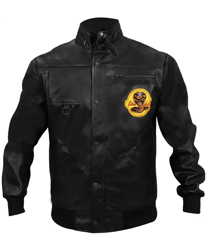 Cobra Kai Leather Jacket Black Front