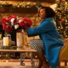 Corbin Reid The Christmas Showdown Blue Wool Coat For Sale