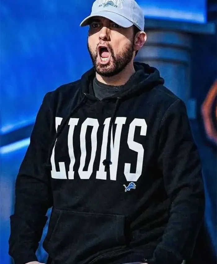 Detroit Lions Black Eminem Pullover Hoodie