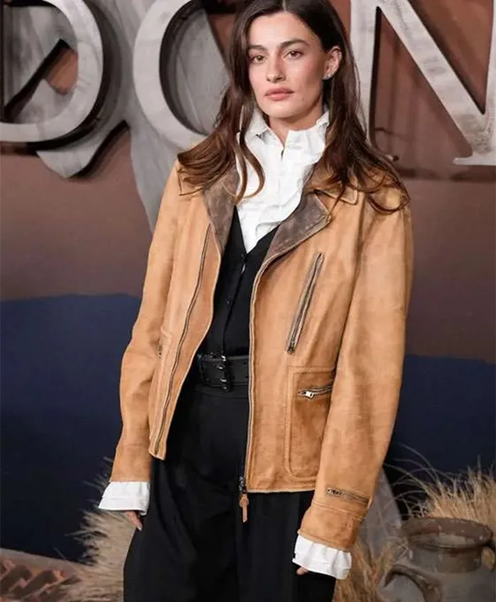 Diana Silvers The Abandons Brown Leather Jacket For Sale