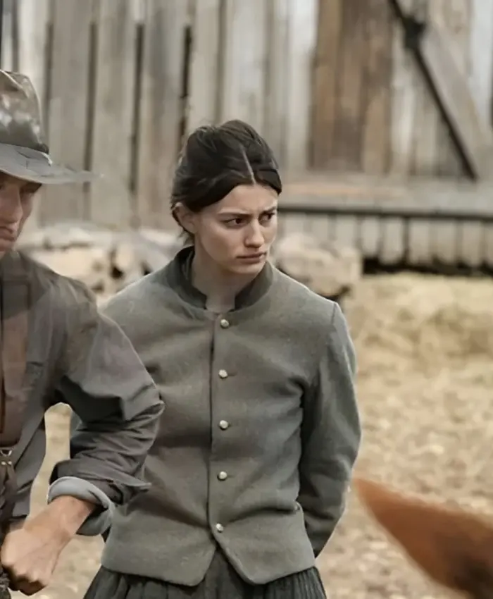 Diana Silvers The Abandons Grey Wool Jacket For Sale