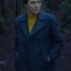 Elizabeth Olsen Eternity Blue Wool Coat For Sale