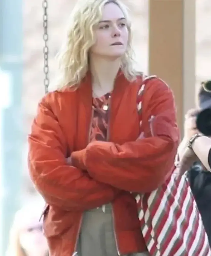 Elle Fanning Margo’s Got Money Troubles Red Bomber Jacket For Sale