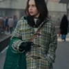 Emilia Clarke Ponies S01 Plaid Duffle Coat