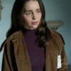 Emilia Clarke Ponies S01 Suede Leather Coat For Sale