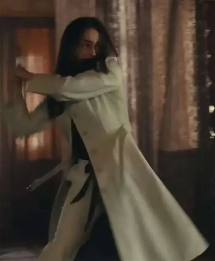 Emilia Clarke Ponies S01 White Trench Coat For Sale