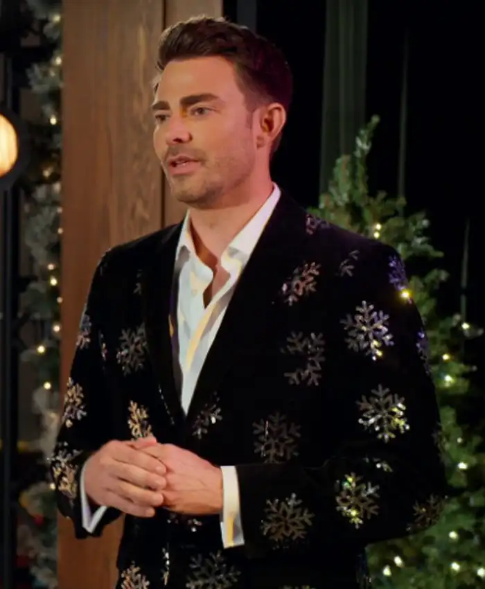 Finding Mr. Christmas Tv Series S02 Jonathan Bennett Black Velvet Blazer