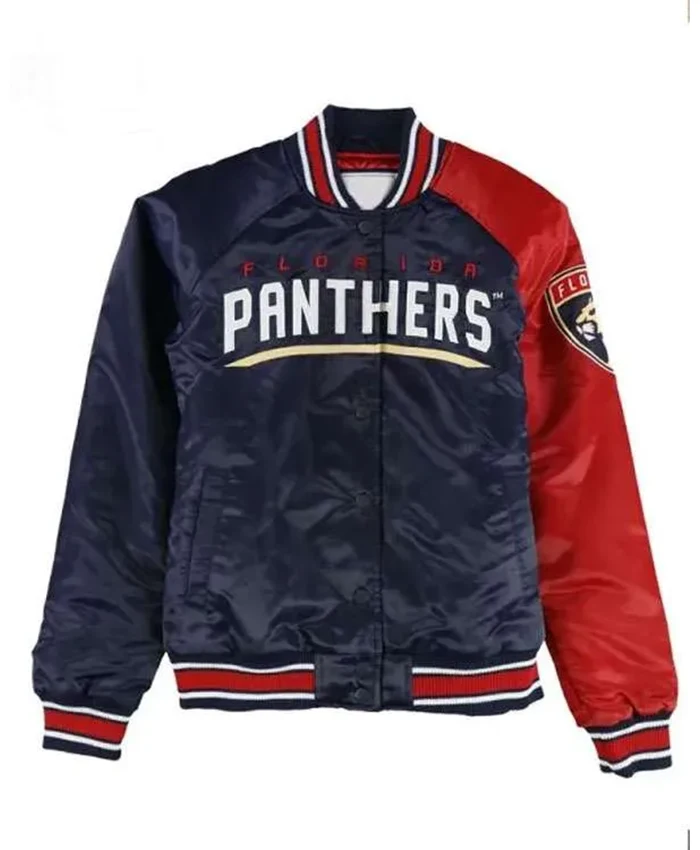 Florida Panthers White Satin Varsity Jacket For Sale