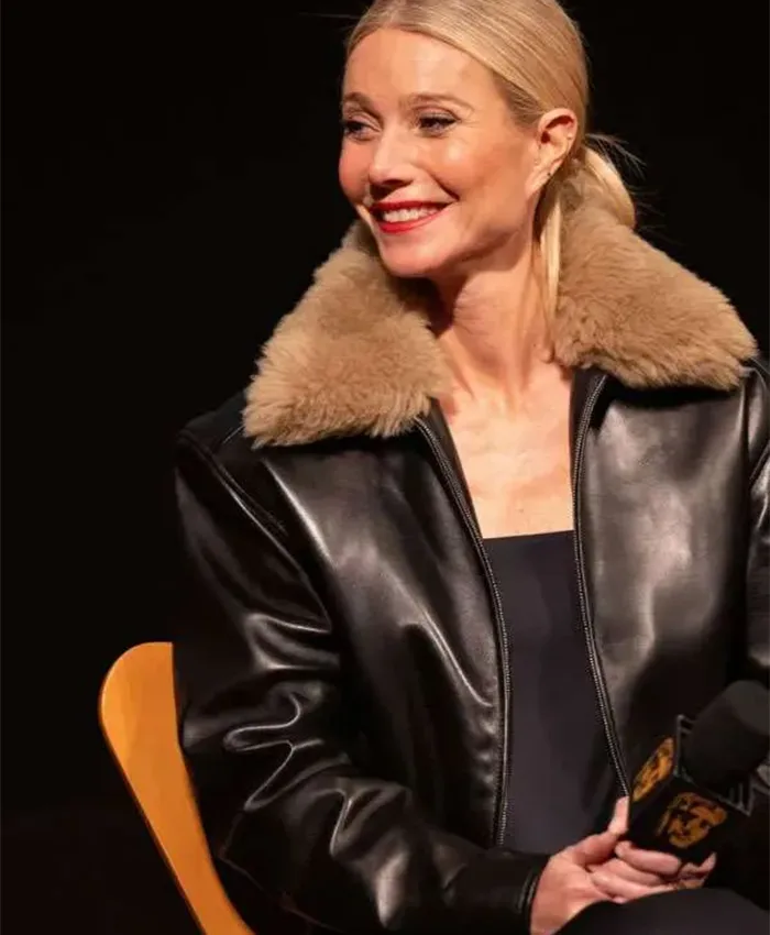 Gwyneth Paltrow Marty Supreme Black Fur Jacket
