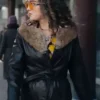 Haley Lu Richardson Ponies S01 Shearling Leather Jacket For Sale