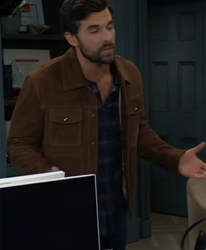 Harrison Chase General Hospital Suede Trucker Jacket