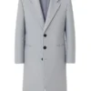 Here Comes The Flood Movie Denzel Washington Double-Breasted Grey Wool Coat Front