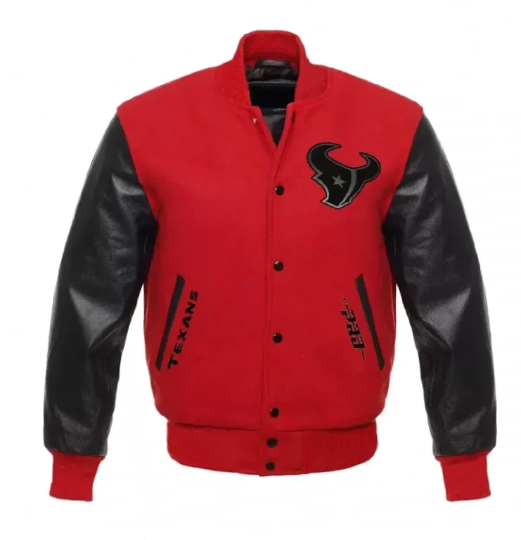 Houston Texans H-Town Red and Black Varsity Jacket