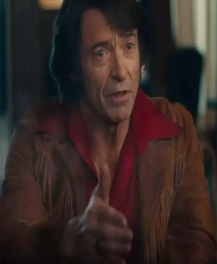 Hugh Jackman Song Sung Blue Brown Fringe Jacket