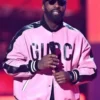 Idris Elba The BRIT Awards Pink Jacket- closeup