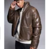 Izaiah Hawthorne Beyond the Gates Brown Leather Jacket For Sale